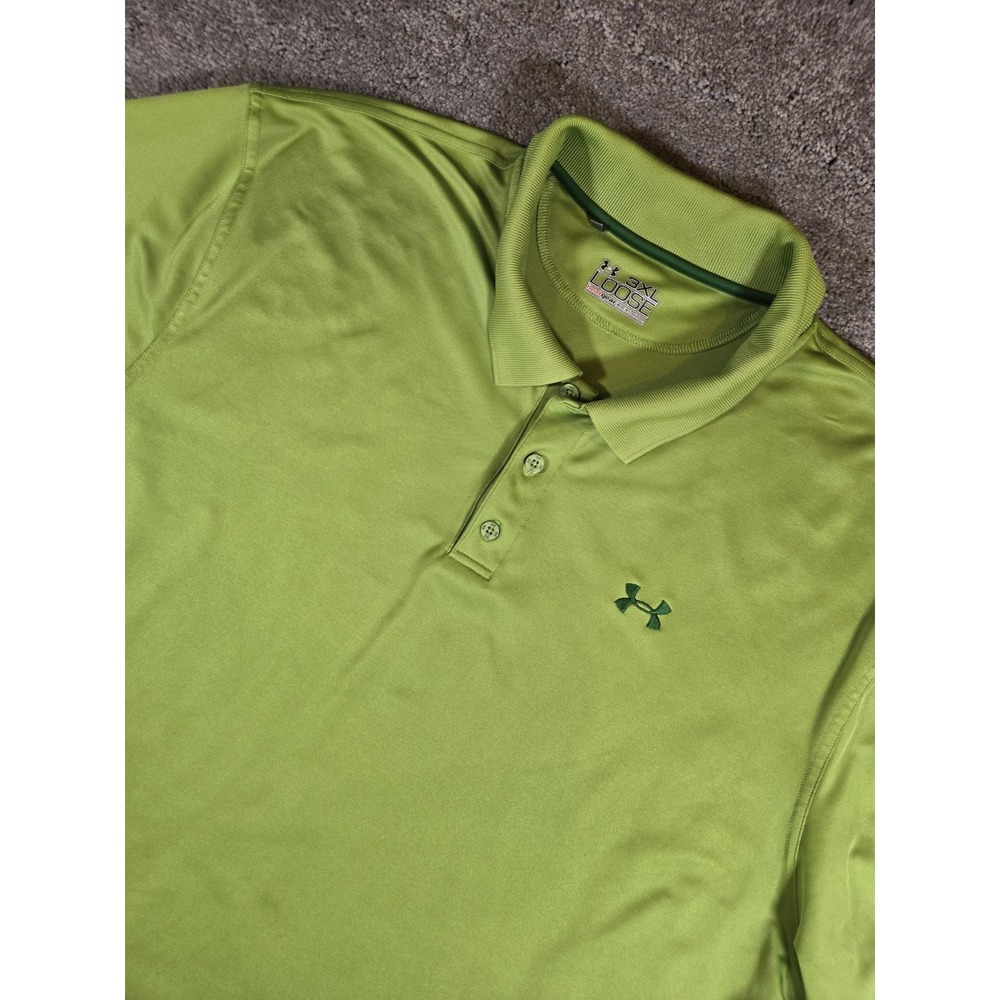 Under Armour Polo Shirt Mens 3XL Green Loose Performance Golf Polo